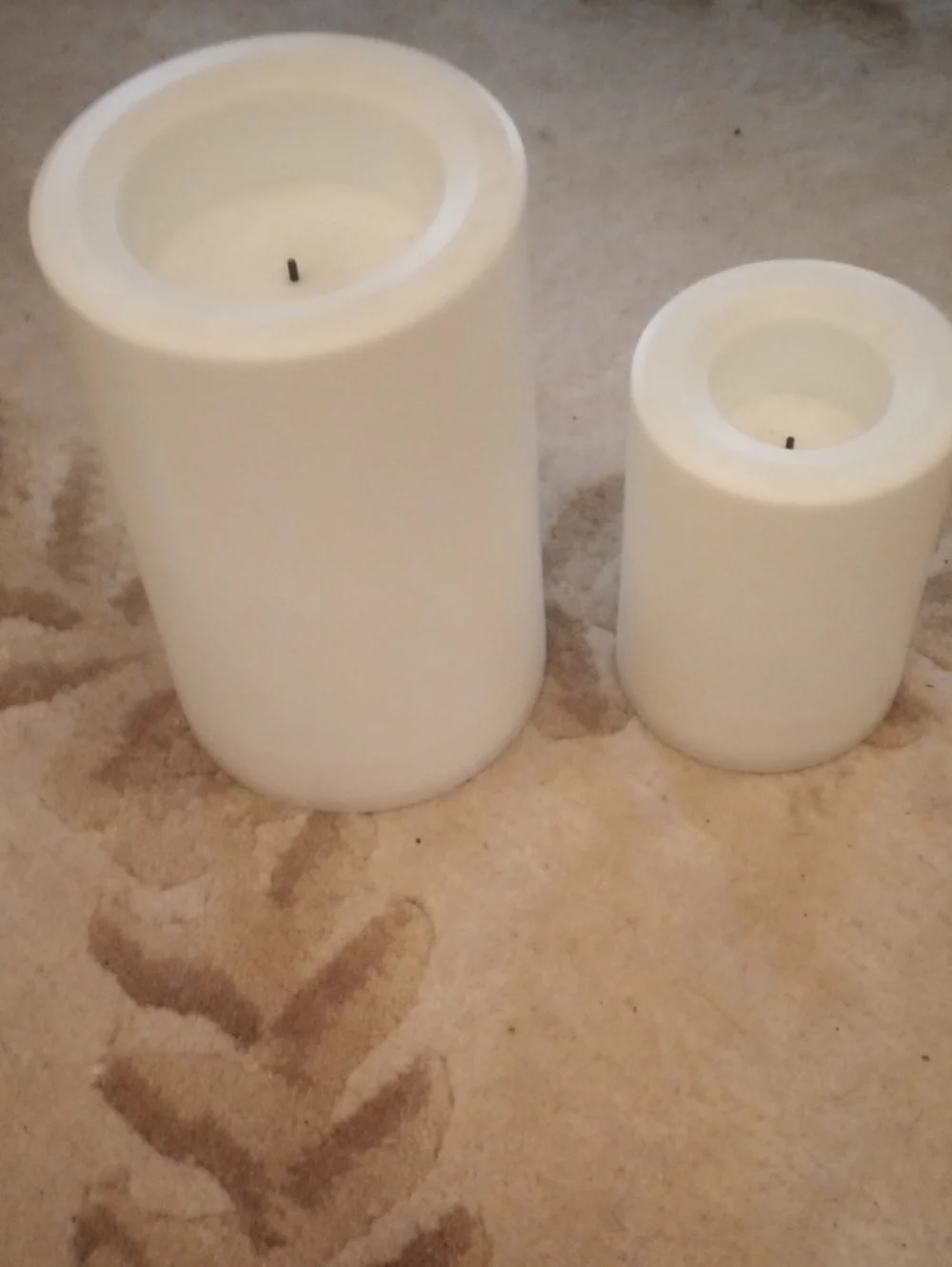 PIER 1 Battery Operated Color Changing White LED Pillar Candles - Set of 2